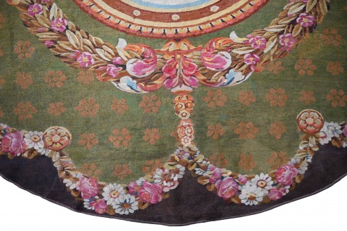 Tapisserie & Tapis Tapis - Tapis d’d'Aubusson circulaire d'poque Empire, XIXe Siècle