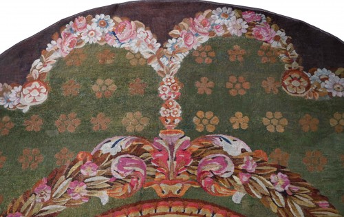 XIXe siècle - Tapis d’d'Aubusson circulaire d'poque Empire, XIXe Siècle