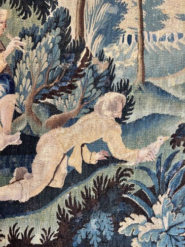 XVIIIe siècle - Capture d'Oiseaux - Tapisserie Manufacture d'Aubusson XVIIIe.siècle