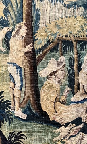 Antiquités - Capture d'Oiseaux - Tapisserie Manufacture d'Aubusson XVIIIe.siècle