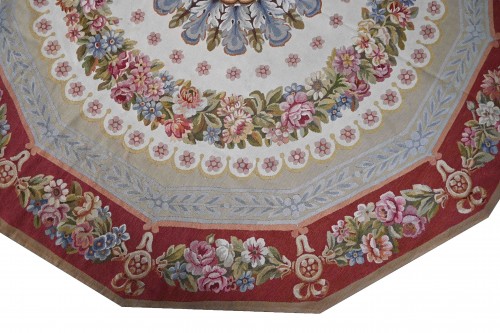 apis Décagonal de Manufacture d'Aubusson - Circa 1950 - Tapisserie & Tapis Style 