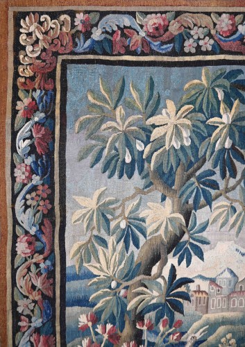 XVIIIe siècle - Tapisserie Verdure de la Manufacture d'Aubusson XVIIIe siècle