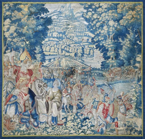 Tapisserie Manufacture des Bruxelles XVIe.s - Départ d’un monarque en guerre sainte