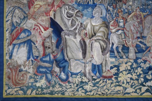 Tapisserie Manufacture des Bruxelles XVIe.s - Départ d’un monarque en guerre sainte - Galerie Lissier