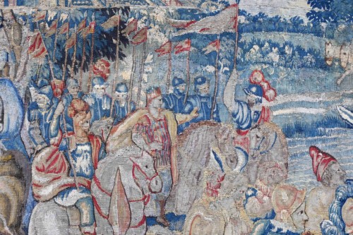 Tapisserie Manufacture des Bruxelles XVIe.s - Départ d’un monarque en guerre sainte - 