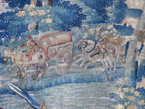 Antiquités - Tapisserie Manufacture des Bruxelles XVIe.s - Départ d’un monarque en guerre sainte