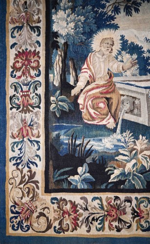 Tapisserie Aubusson XVIIe siècle - Jesus et la Samaritaine - Galerie Lissier