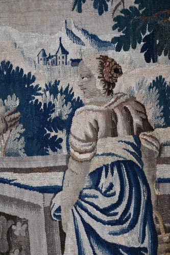 Tapisserie Aubusson XVIIe siècle - Jesus et la Samaritaine - 