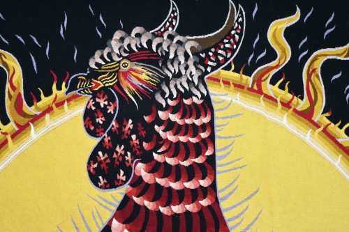Antiquités - Aubusson Tapestry, 20th Century - Jean Lurçat, Rooster and Sun