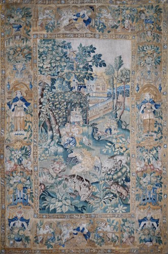 Court Scene - Tapestry from the Flemish Manufactory Circa 1600