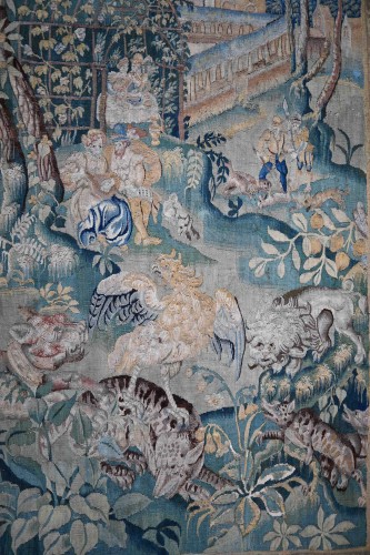 Court Scene - Tapestry from the Flemish Manufactory Circa 1600 - 