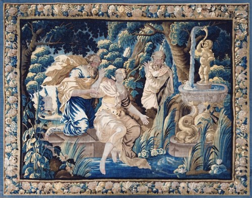 17th century Aubusson tapestry - "Susanna and the Elders"