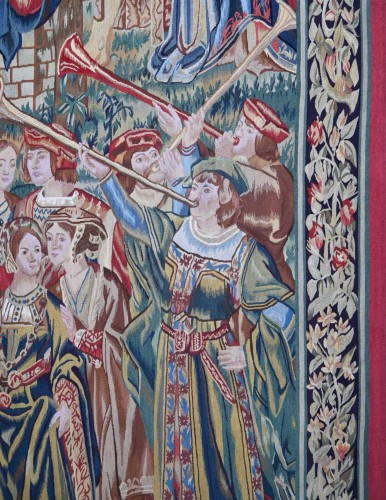 Bathsheba Invited by King David - 19th Century Medieval Tapestry - Tapestry & Carpet Style Napoléon III
