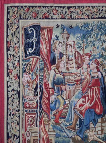 Bathsheba Invited by King David - 19th Century Medieval Tapestry - 