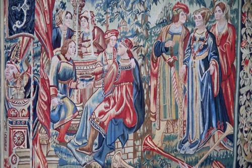 Bathsheba Invited by King David - 19th Century Medieval Tapestry - Napoléon III