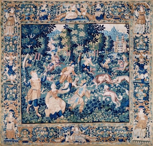 Tapisserie de la manufacture des Flandres XVIIe siècle - scène de chasse