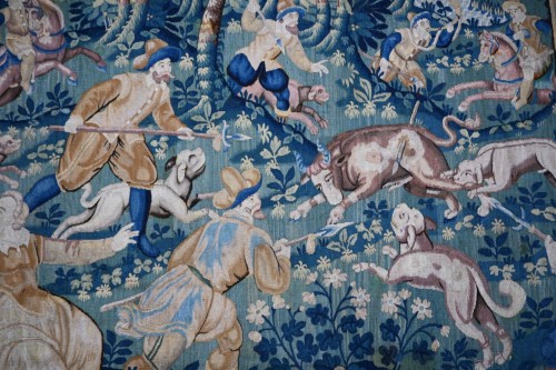 XVIIe siècle - Tapisserie de la manufacture des Flandres XVIIe siècle - scène de chasse