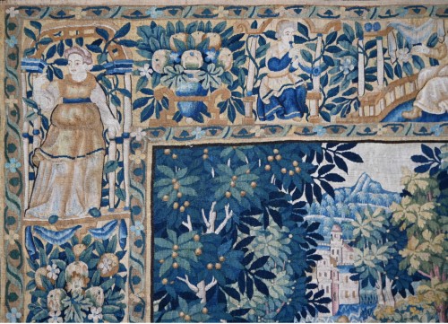 Antiquités - Tapisserie de la manufacture des Flandres XVIIe siècle - scène de chasse