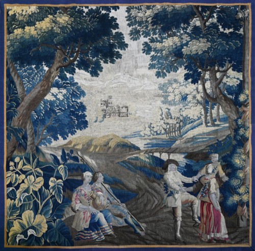 Scène pastorale, tapisserie de la Manufacture Royale d'Aubusson XVIIIe siècle