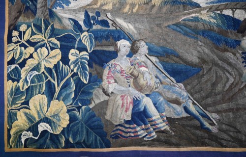 Scène pastorale, tapisserie de la Manufacture Royale d'Aubusson XVIIIe siècle - Tapisserie & Tapis Style 