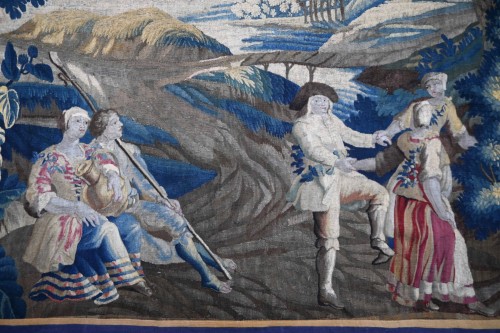 Scène pastorale, tapisserie de la Manufacture Royale d'Aubusson XVIIIe siècle - Galerie Lissier