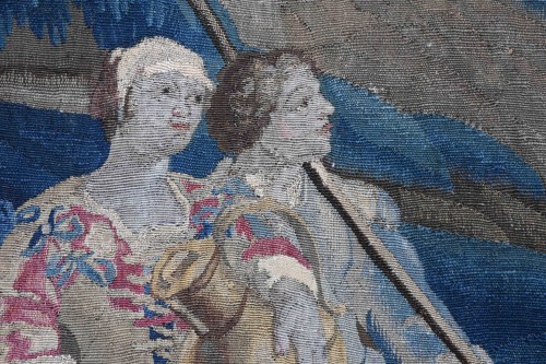Scène pastorale, tapisserie de la Manufacture Royale d'Aubusson XVIIIe siècle - 