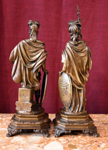 Pair of 19th-century patinated bronze figures after François Girardon - 