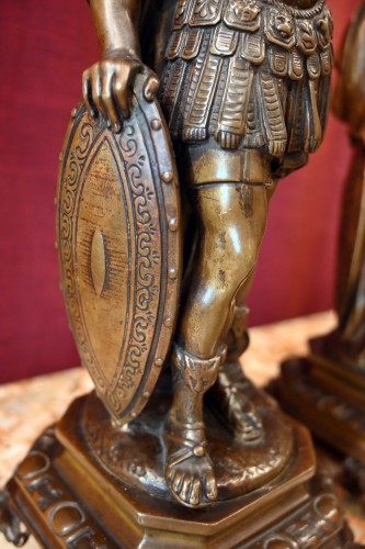 Pair of 19th-century patinated bronze figures after François Girardon - Napoléon III