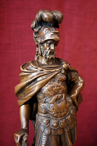 Antiquités - Pair of 19th-century patinated bronze figures after François Girardon
