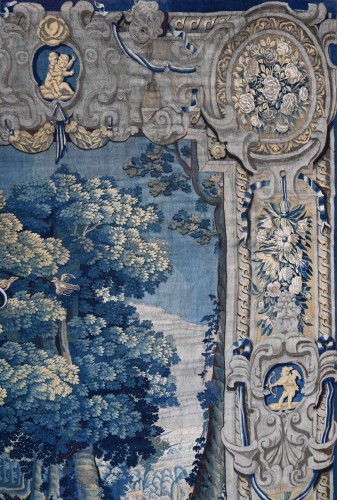 Antiquités - Tapisserie de la Manufacture des Flandres (Audenarde) - Verdure aux Oiseaux du 17e