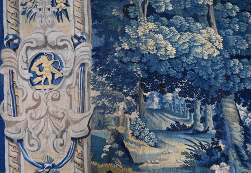 Antiquités - Tapisserie de la Manufacture des Flandres (Audenarde) - Verdure aux Oiseaux du 17e