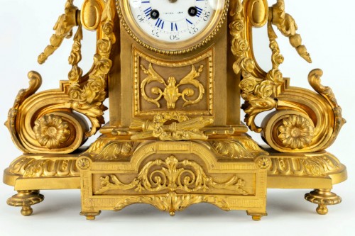  - Gilt-bronze mantel set