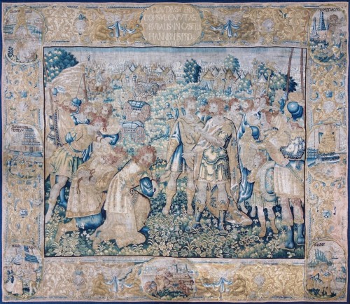 Tapisserie Audenarde vers 1600 - Hasdrubal, frère d’Hannibal, aux mains des Romains