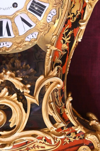 Pendule de cheminée en bronze doré et porcelaine fin du XIXe siècle - Galerie Lissier