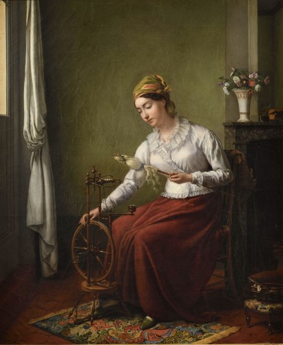 Jeanne-Elisabeth Chaudet (1767-1832), Une jeune femme occupée à filer