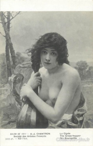 Tableaux et dessins Dessin, Aquarelle & Pastel - Alexandre-Jacques Chantron (1842-1918) - La Cigale