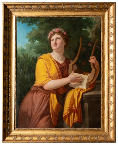 Adélaïde LENOIR (1769 – 1832) - Euterpe jouant de la lyre - Tableaux et dessins Style Empire