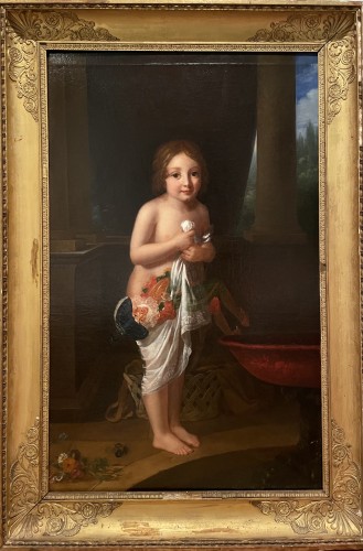 XIXe siècle - Marie-Élisabeth Lemoine (1761-1811), Portrait de Pauline Guérin de Foncin