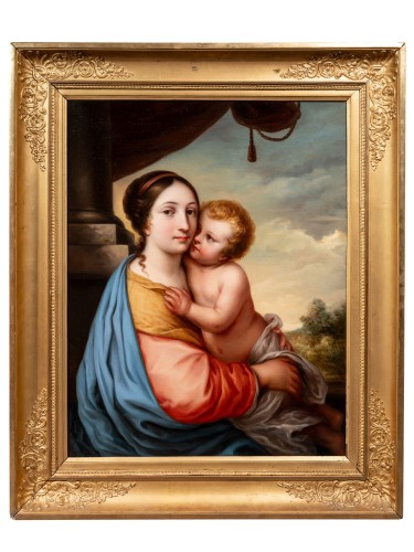 Amélie LEGRAND de SAINT-AUBIN  (1797 – 1878) - The Virgin and the Child - Paintings & Drawings Style Louis-Philippe