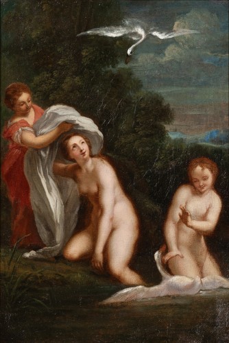 Anna Dorothea THERBUSCH (1721 - 1782) - Léda et le Cygne d'après le Corrège