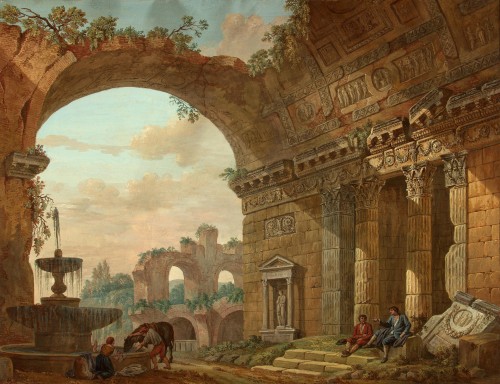 XVIIIe siècle - Charles-Louis Clérisseau (1721 - 1820) - Projet de décor pour Catherine II de Russie