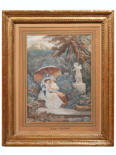 Henri-Nicolas Van Gorp (1758-1820) - La Jeune Mère - Tableaux et dessins Style Directoire