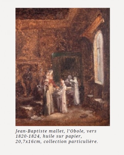 Tableaux et dessins Tableaux XIXe siècle - Jean-Baptiste Mallet (1759 – 1835) - Esquisse pour l'Obole