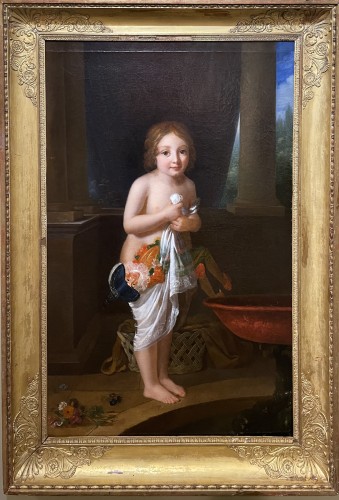 Jean-Claude Fulchiron (1774-1859) - Portrait de Pauline Guérin de Foncin - Tableaux et dessins Style Empire