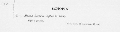 XIXe siècle - Henri Frédéric Schopin (1804 -1880) - Manon Lescaut et d'Esgrieux