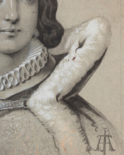 Paintings & Drawings  - Jean-Baptiste Anglade (1841-1913) - Fantasy figure in Renaissance costume