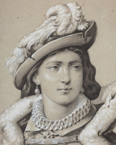 Jean-Baptiste Anglade (1841-1913) - Fantasy figure in Renaissance costume - 