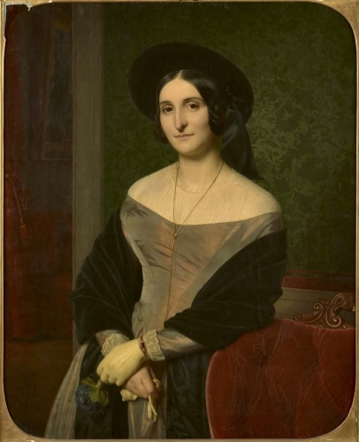 XIXe siècle - Louise DESNOS (1807 – 1878)  - Portrait d'Adèle Hugo