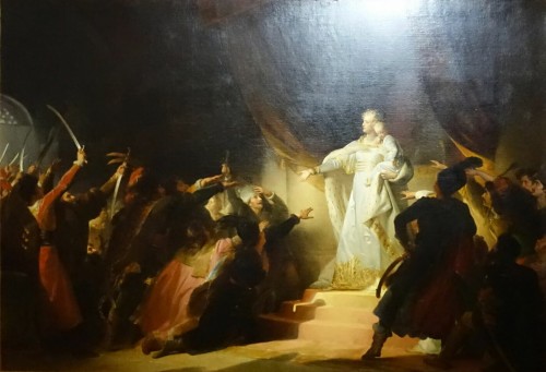 Alexandre-Evariste FRAGONARD 1780 -1850), Marie-Thérèse présentant son fils aux Hongrois - Tableaux et dessins Style Restauration - Charles X