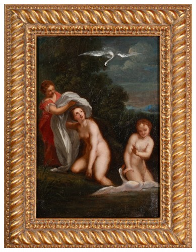 Leda and the Swan, after Correggio - Anna Dorothea THERBUSCH, 1775 - Paintings & Drawings Style Louis XV
